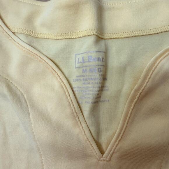 L.L. Bean Women's Pima Cotton Tunic Three-Quarter-Sleeve Splitneck Yellow Medium - Picture 3 of 8